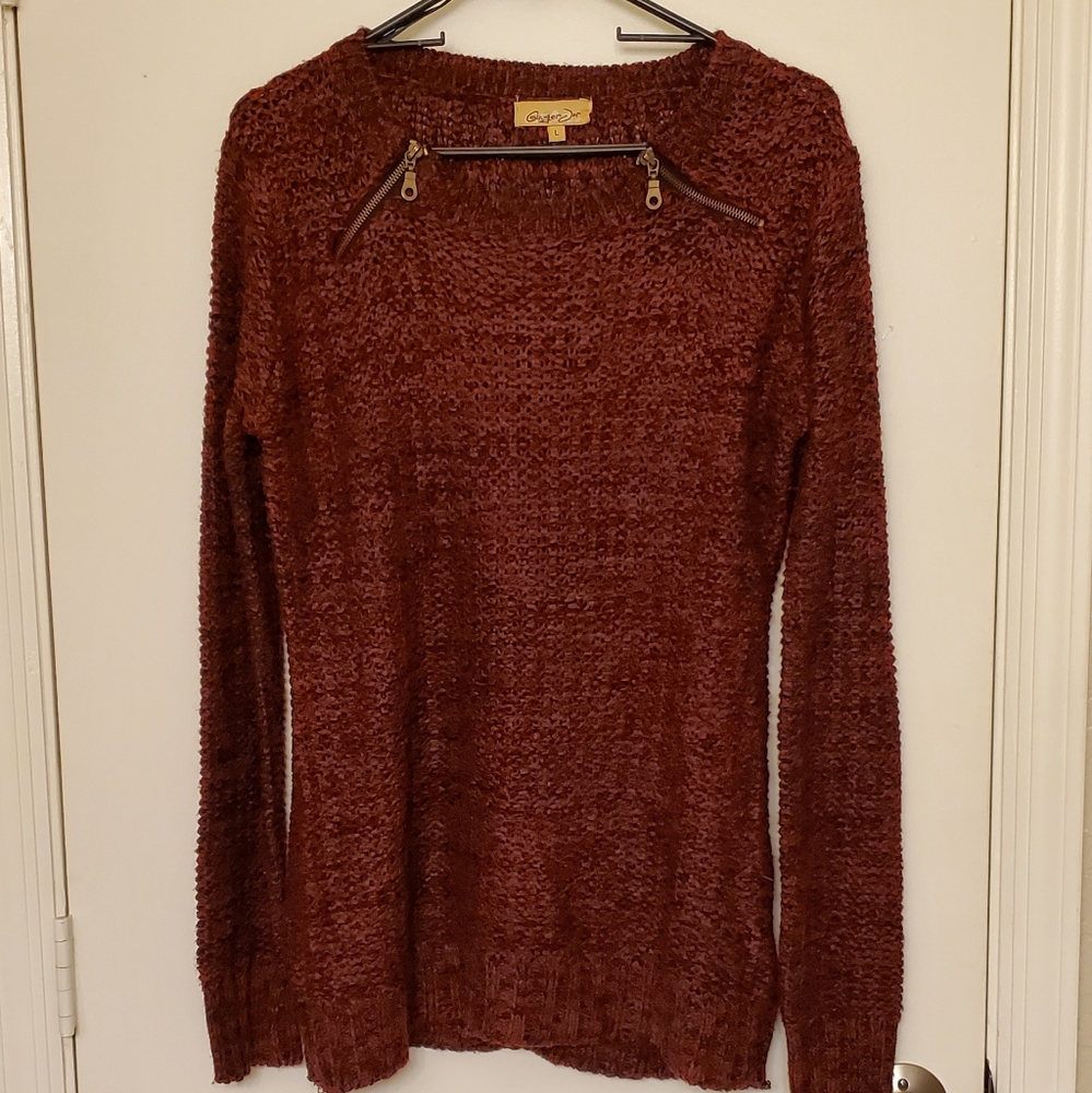 Red knit sweater